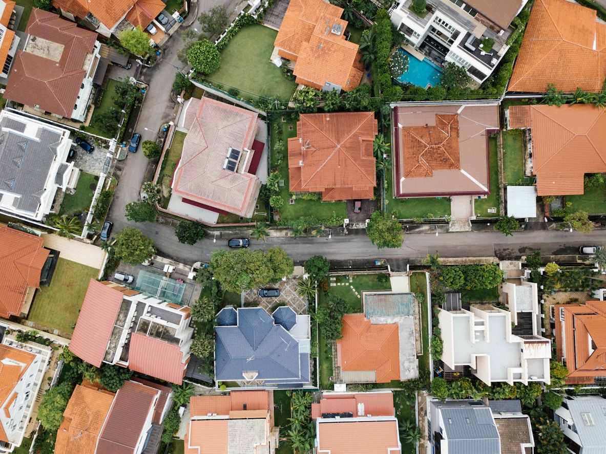 Vista satélite de una urbanización